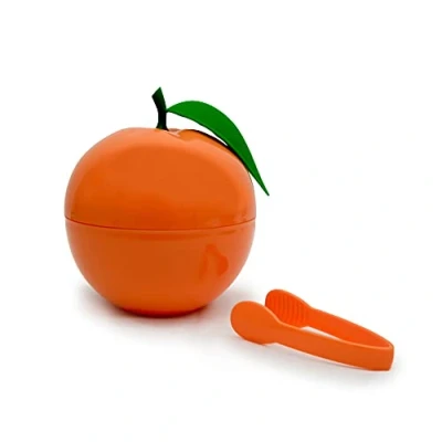 Immagine di CECOA Secchiello per Ghiaccio a Forma di Arancia e Pinza cubetti Inclusa Doppia Parete con Coperchio, ermetico, Ideale aperitivi, Bevande