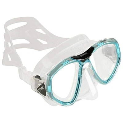 Immagine di SEAC One, Maschera Sub per Immersioni Subacquee e Snorkeling con Custodia, Predisposizione Graduata Miopia Unisex Adulto, Trasparente/Blu Chiaro