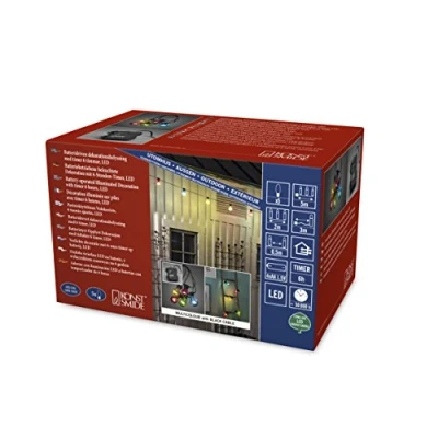 Immagine di Konstsmide 2372 500 Luce per feste e palchi esterno a batteria Numero di lampadine 45 LED (monocolore) Multicolore Lunghezza illuminata: 2 m