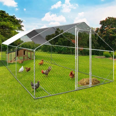 Immagine di idmarket Recinto Pollaio 18 m² Parco grigliato in acciaio zincato