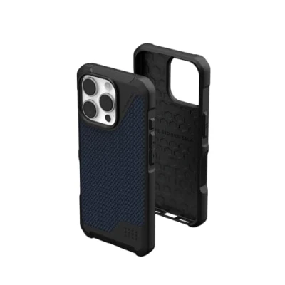 Immagine di Urban Armor Gear Metropolis LT MagSafe Case Backcover per cellulare Apple iPhone 16 Pro Kevlar ®, Blu Compatibile con