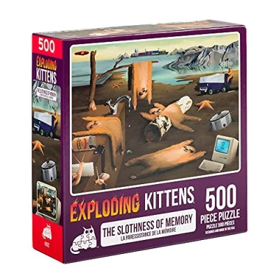 Immagine di Exploding Kittens Jigsaw Puzzles For Adults Slothness of Memory 500 Piece Family Fun &amp; Game Night