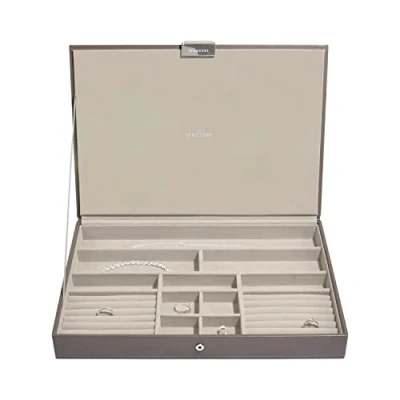 Immagine di STACKERS ‘Supersize’ Mink Lidded Stacker Jewellery Box with Grey Velvet Lining.
