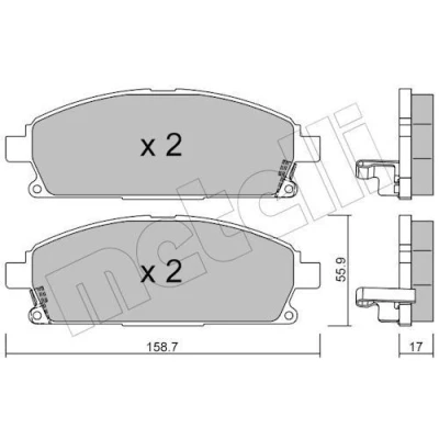 Immagine di METELLI 22 0406 1 Kit pastiglie freno con segnalatore acustico usura