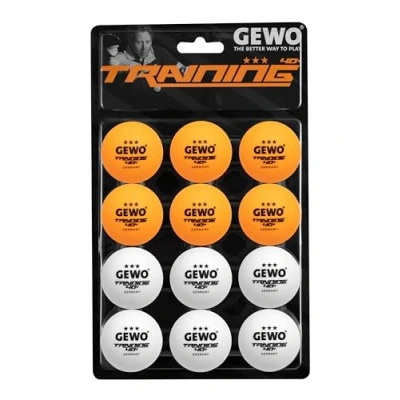 Immagine di GEWO Palla da ping pong a 3 stelle, 12 pezzi, 40 mm, colore: Bianco