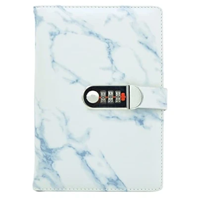 Immagine di NectaRoy PU Pelle Diario Taccuino Progettista Organizzatore con Serratura a Combinazione, Fashion Segreto Password Combinazione Bloccare, Portapenne, Taglia 200x136mm