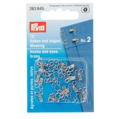 Immagine di Prym Ganci e Occhi Ottone 2 Argento, No. 2,Medium,Silver Color, 12 Pieces, unità