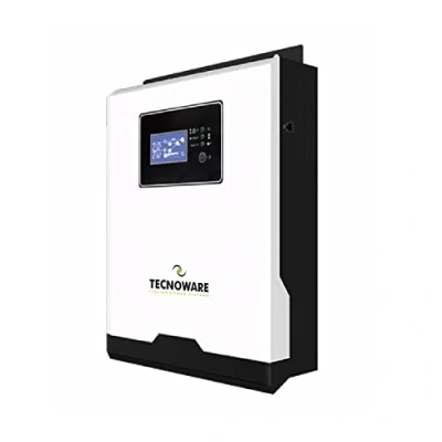 Immagine di Tecnoware Power Systems Inverter Ibrido Solare 1200VA, Onda Sinusoidale Pura, MPPT Controller, Caricabatterie Intelligente, Software di Gestione, Alimentazione Continua, Bianco, 1200VA