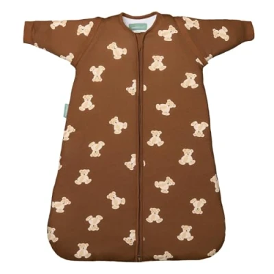Immagine di molis&amp;co Sacco Nanna 1 TOG maniche staccabili Primaverile e autunno per Neonato da 0 6 mesi 100% Cotone (Certificato Oeko Tex) Leggermente Imbotito Teddy