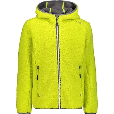 Immagine di CMP Felpa in pile Highloft da bambini con cappuccio fisso, Lime, 50