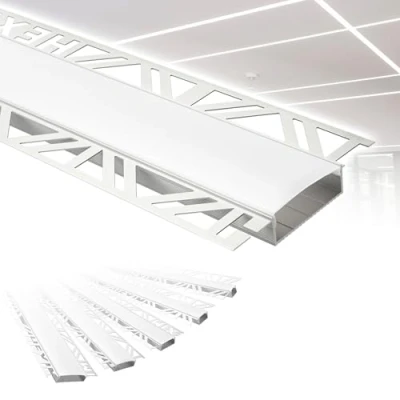 Immagine di HEXIM profili in alluminio LED, per pareti a secco da incasso con copertura opalina, varie larghezze (10 metri, 40mm larghezza luce)