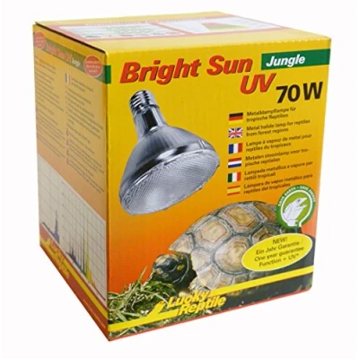Immagine di Lucky Reptile Bright UV Jungle Lampada a vapori Metallici 70 W per portalampada E27 da terrario con Spettro di Luce Diurna Termica Raggi UVA e UVB Rettili Tropicali