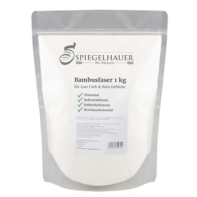 Immagine di Fibra di bambù 1 kg La farina a basso contenuto carboidrati perfetta per cuocere, spolverare, infarinare e arrotolare senza carboidrati. low carb