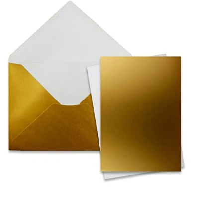 Immagine di Kim Kranholdt GmbH set di biglietti DIN A5/ C5, con buste, colori vivaci 25 Karten Sets 28 oro