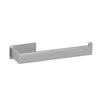 Immagine di WENKO Turbo Loc Portasciugamani Genova Opaco, supporto decorativo da parete in acciaio inox per asciugamani fissare senza foratura, ideale bagno o WC degli ospiti, antiruggine, larghezza 19,4 x