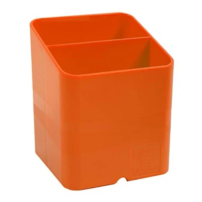 Immagine di Exacompta Ref 67788D Iderama Collection Pen Cube portapenne dimensioni 74 x 93 mm, design salvaspazio, 2 sezioni per organizzare la scrivania mandarino