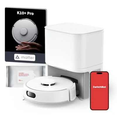Immagine di SwitchBot Robot Aspirapolvere K10+ Pro con Svuotamento Automatico, Mini Roboticocon Alta Potenza di Aspirazione, Compatibile Alexa/Siri, WiFi 2.4Ghz