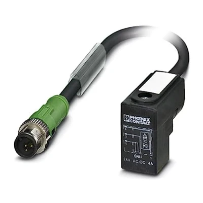Immagine di Phoenix Contact 1435593 Connettore confezionato per sensore o attuatore M12 Spina dritta, angolata 0.60 m Numero di poli: 3 1 pz.