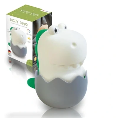 Immagine di Luce notturna a LED per bambini bebè OMOLOGATA GIOCATTOLO da allattamento con cambio colore RGB dimmerabile touch Lampada notte USB EFFETTO SONORO Diggy Dino