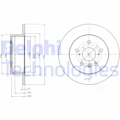 Immagine di DELPHI BG4268 Disco freno 281 10 5 pieno Oleato non trattato senza cuscinetto ruota, anello sensore ABS TOYOTA: Camry VI Sedan