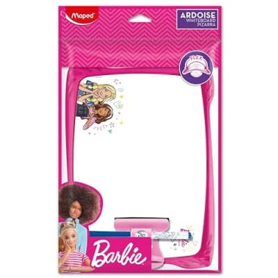Immagine di Maped Kit Ardesia Bianca Barbie Morbido Infrangibile 1 Cancellabile + Porta accessori Spazzola Feltro Doppio lato