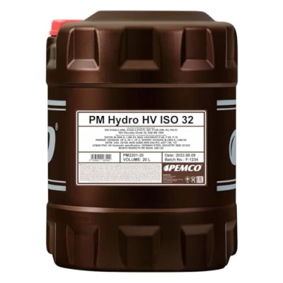 Immagine di 1 x 20 L Pemco Hydro HV ISO 32 / Olio idraulico di paraffina HF 2.