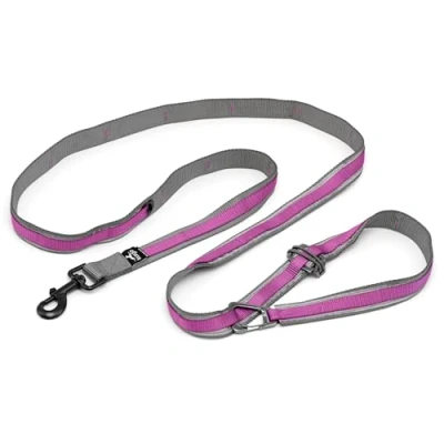 Immagine di Kurgo Quantum Guinzaglio per Cani Mani Libere, Cane da Cintura Running, Riflettente, Lampone
