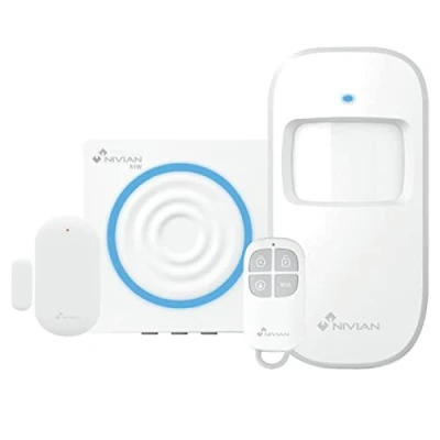Immagine di Sistema di Allarme Nivian per casa e azienda senza canone mensile Kit Wifi con Controllo Remoto tramite APP Tuya Funzione SOS Installazione semplice cavi