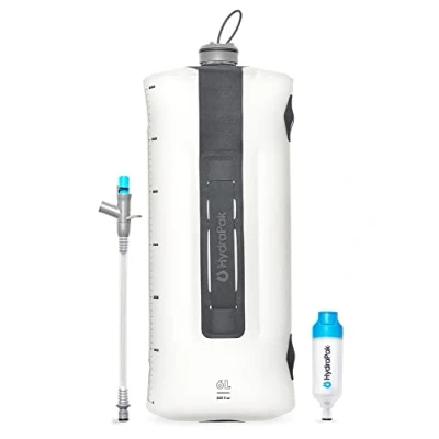 Immagine di HydraPak Seeker Contenitore d&#039;Acqua Pieghevole (6 Litri + Kit Filtro) Senza BPA e PVC, Sacca per Reservoir da Campeggio.
