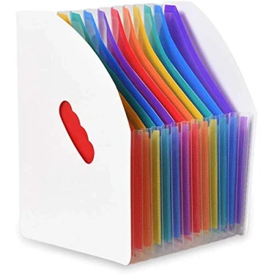 Immagine di Espansione File Holder Cartella In Piedi A4 Verticale Organizer Magazine Basket Desktop 13 Tasche