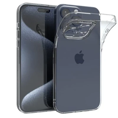 Immagine di EAZY CASE Custodia compatibile con iPhone 15 Pro Max Cover Silicone Ultra Sottile Cellulare Backcover Trasparente