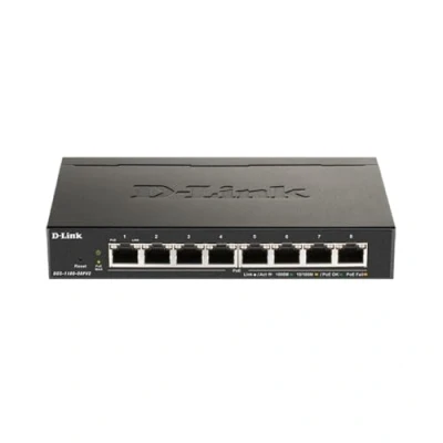 Immagine di D Link DGS 1100 08PV2 Smart Switch Gestito PoE, 8 Porte Gigabit PoE a 64W, 802.3af/at, Supporto VLAN, Funzionalità layer 2, QoS, 802.3az EEE, Senza Ventole
