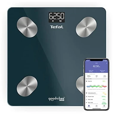 Immagine di Tefal Bilancia connessa, 10 indicatori del corpo, Applicazione Uso semplice, Numero illimitato di utenti, Capacità 180 kg, Graduation 100 g, Goodvibes Life+ BM9620S1