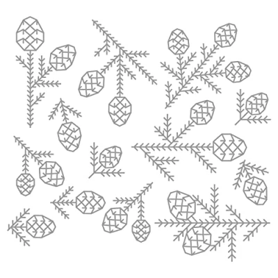 Immagine di Sizzix Set di Fustelle Thinlits 13PK Pine Patterns Tim Holtz 666070 Capitolo 4 2022 WAFER, Grey, One Size