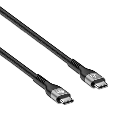 Immagine di Manhattan Cavo di ricarica USB Spina C® 2 m Nero connettore applicabile su entrambi i lati, doppia schermatura 356367