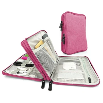 Immagine di MyGadget Organizer Cavi da Viaggio Astuccio Universale per Accessori Elettronici Organizzatore Porta Hard Disk Memory SD Cards Powerbank Rosa