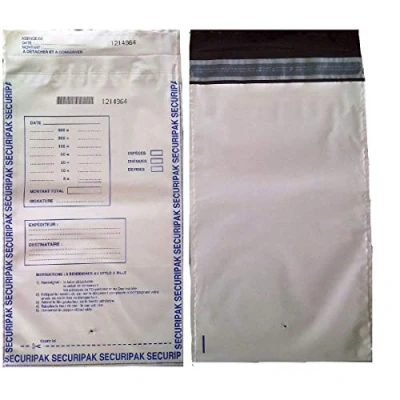 Immagine di Monetique PSB210 Confezione da 100 buste di sicurezza opache usa e getta con chiusura autoadesiva per il trasporto banconote, 210 x 345 mm, sacchetti sigillati