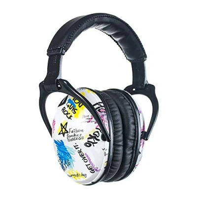 Immagine di PROTEAR Cuffie per bambini, cuscinetti auricolari spessi, protezioni l&#039;udito regolabili, protezione dal rumore, cuffie, dei festival scolastici Graffiti