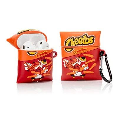 Immagine di YIGEYI Custodia in Silicone Compatibile con Airpods 1 e 2 Funny Cute Cartoon 3D Case Cover[Serie Principale Divertente] (Cheetos)