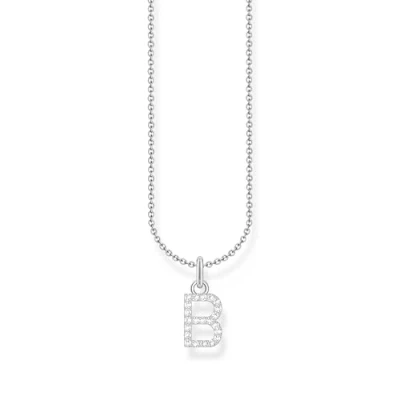 Immagine di Thomas Sabo Collana con lettera B in argento Sterling 925 zirconi, Argento, KE2241 051 14