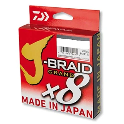 Immagine di Daiwa J Braid Grand 8 Braid, 150 Meter, 0.06mm, 5.0kg/11lbs, Multicolor, 12795 006