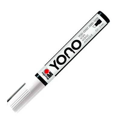 Immagine di Marabu 12400102070 YONO, penna acrilica versatile con punta a scalpello giapponese, base d&#039;acqua, resistente alla luce e impermeabile, per quasi tutte le superfici, 0,5 5 mm