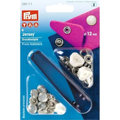 Immagine di Prym 390117 Bottoni A Pressione, Plastic, Argento, Ø 12 mm