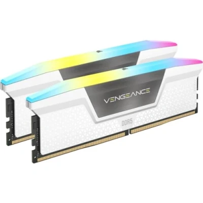 Immagine di CORSAIR VENGEANCE RGB DDR5 RAM 64GB (2x32GB) 6400MHz CL32 Intel XMP iCUE Memoria per Computer Compatibile Bianco (CMH64GX5M2B6400C32W)