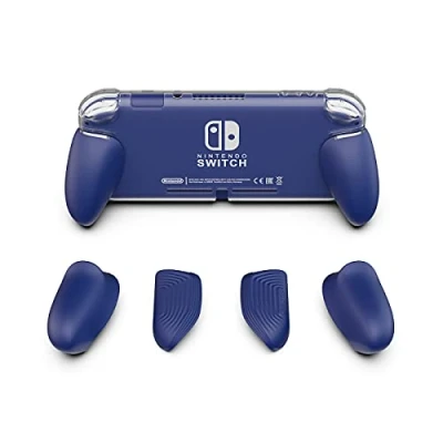 Immagine di Skull &amp; Co. GripCase Lite: A Comfortable Protective Case with Replaceable Grips [to fit All Hands Sizes] for Nintendo Switch Lite [No Carrying Case] Blue