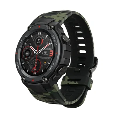 Immagine di kwmobile Cinturino Silicone TPU Compatibile con Huami Amazfit T Rex/T Rex PRO Fascetta Gommata Smartwatch Camouflage Nero/Verde Chiaro/Verde Scuro