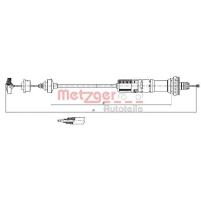 Immagine di METZGER 11.3028 Cavo Frizione con regolazione automatica COFLE PEUGEOT: 206 Hatchback, SW, 206+ Hatchback