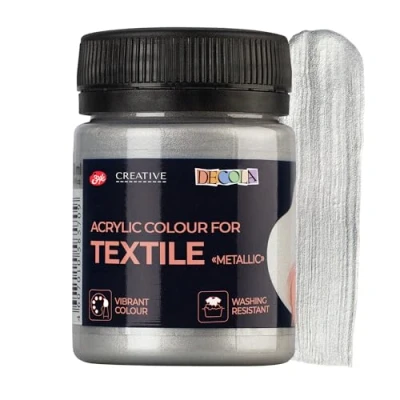 Immagine di Decola Colori Per Tessuti Effetto Metallico Color Argento 50 ml Ad Alta Concentrazione Di Pigmenti Prodotti da Nevskaya Palitra