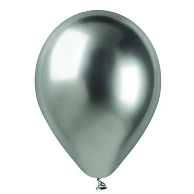 Immagine di Busta 50 palloncini metallizzati in lattice naturale Premium Quality G120 (Ø 33cm / 13&quot;), argento metallizzato