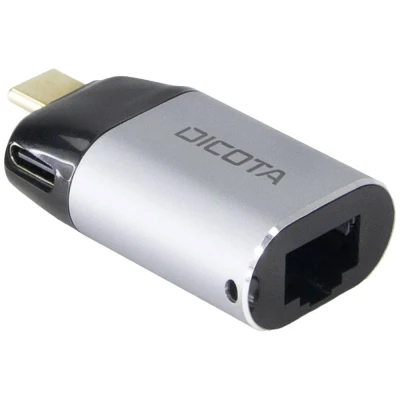 Immagine di Dicota USB C® Adattatore [1x spina 1x presa RJ45] Mini con di carica